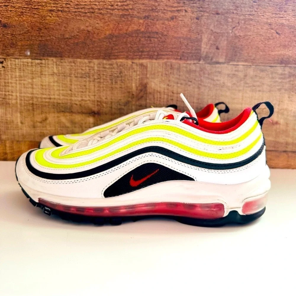 Nike Air Max 97 GS White Rush Pink Volt Sneakers